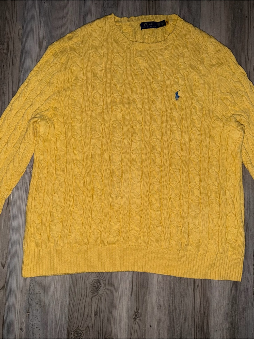 Polo Ralph Lauren Men’s Cable Knit Cotton Crew Neck Sweater Blue XXL